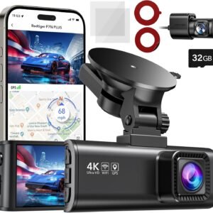 4K/2.5K Full HD Dash Camera for Cars with Round Double-Sided Adhesive Pad