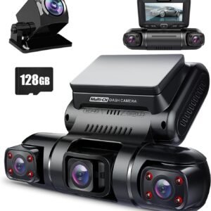 PRUVEEO 360 Degree View 4 Channel Dash Cam Front and Rear Inside Left Right