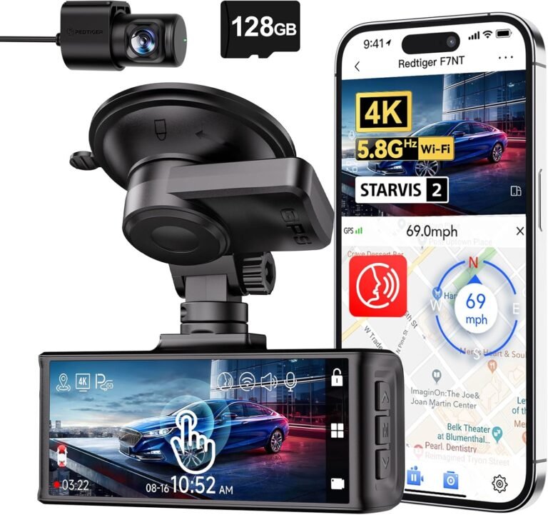 REDTIGER 4K Dash Cam Front and Rear